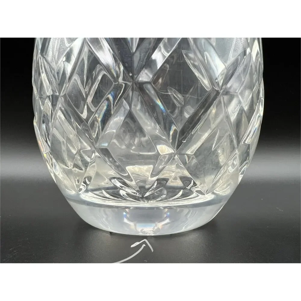 Waterford Crystal Lismore Pattern Floral Vase 9” Elegant Glass AS IS